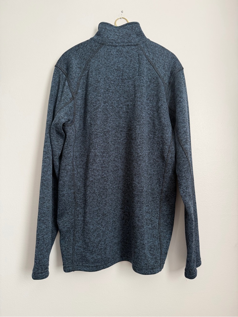 Eddie Bauer Men’s L Blue Heather Sweater Fleece 1/4 Zip Pullover - Picture 3 of 7